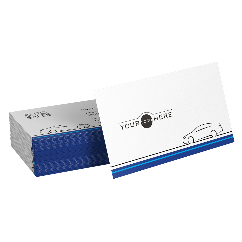 blue car business cards