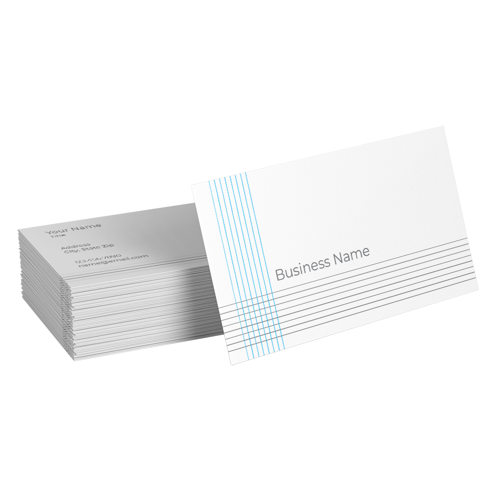 blue gray stripes business card