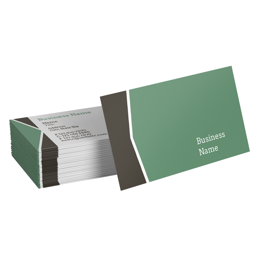 gray green triangle business card