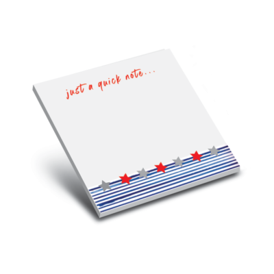 blue stripes and stars 3 x 3 sticky notepads