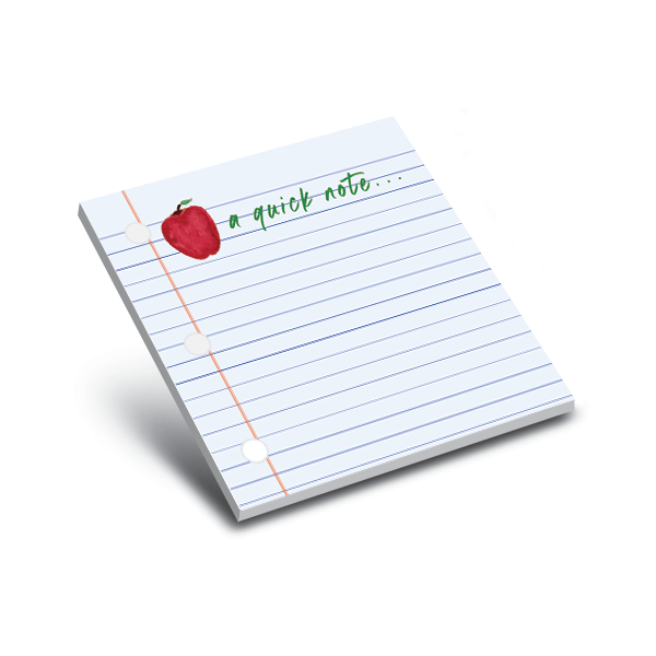 3 x 3 teachers apple sticky notepad