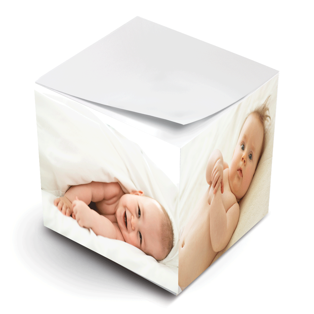 photo paper sticky note cube new baby