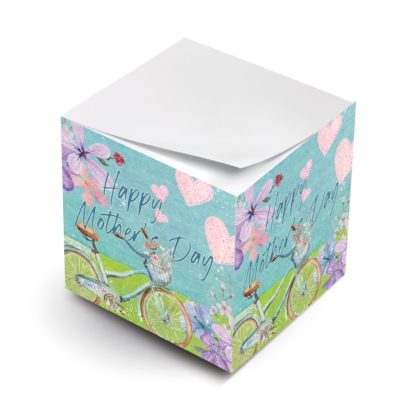 Happy Mothers Day Bike Sticky Note Cube