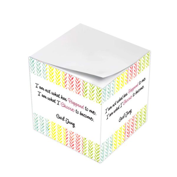 Carl Jung I Am What I Choose To Become Sticky Note Cubes