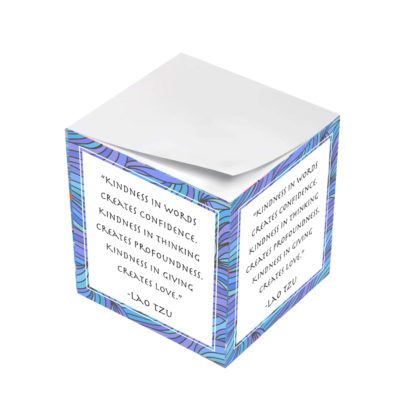 Lao Tzu Kindness In Words Creates Confidence Sticky Note Cubes