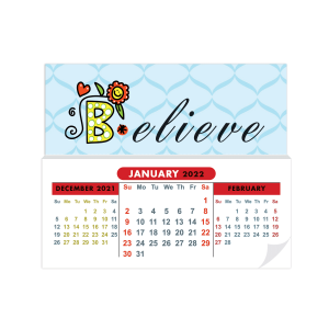 Sticky Calendar Mock Up Believe