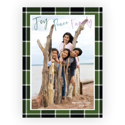 Photo Holiday Cards Flat 5 x 7 - Joy, Peace, Family