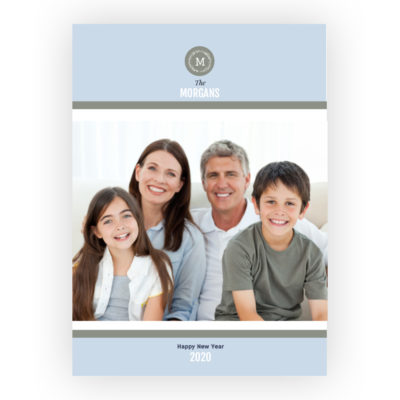 Photo Holiday Cards - Happy New Year with Monogram