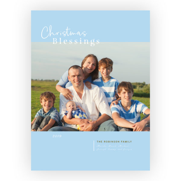 Photo Holiday Cards: Christmas Blessings Striped