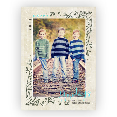 Photo Holiday Cards: Happy Holidays Tree Branches