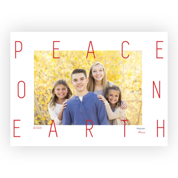Photo Holiday Cards: Peace On Earth