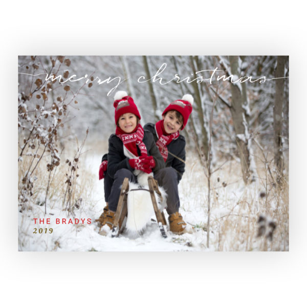Photo Holiday Cards: Merry Christmas Snow Theme