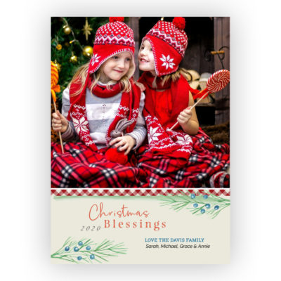 Holiday Photo Cards - Holiday Red Plaid