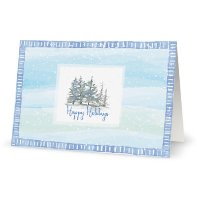 Corporate Holiday Cards: Happy Holidays Blue