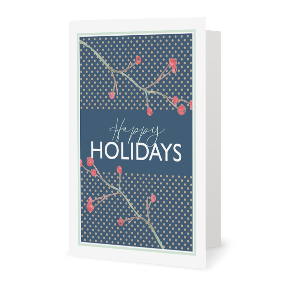 Corporate Holiday Cards: Happy Holidays Vine Berries