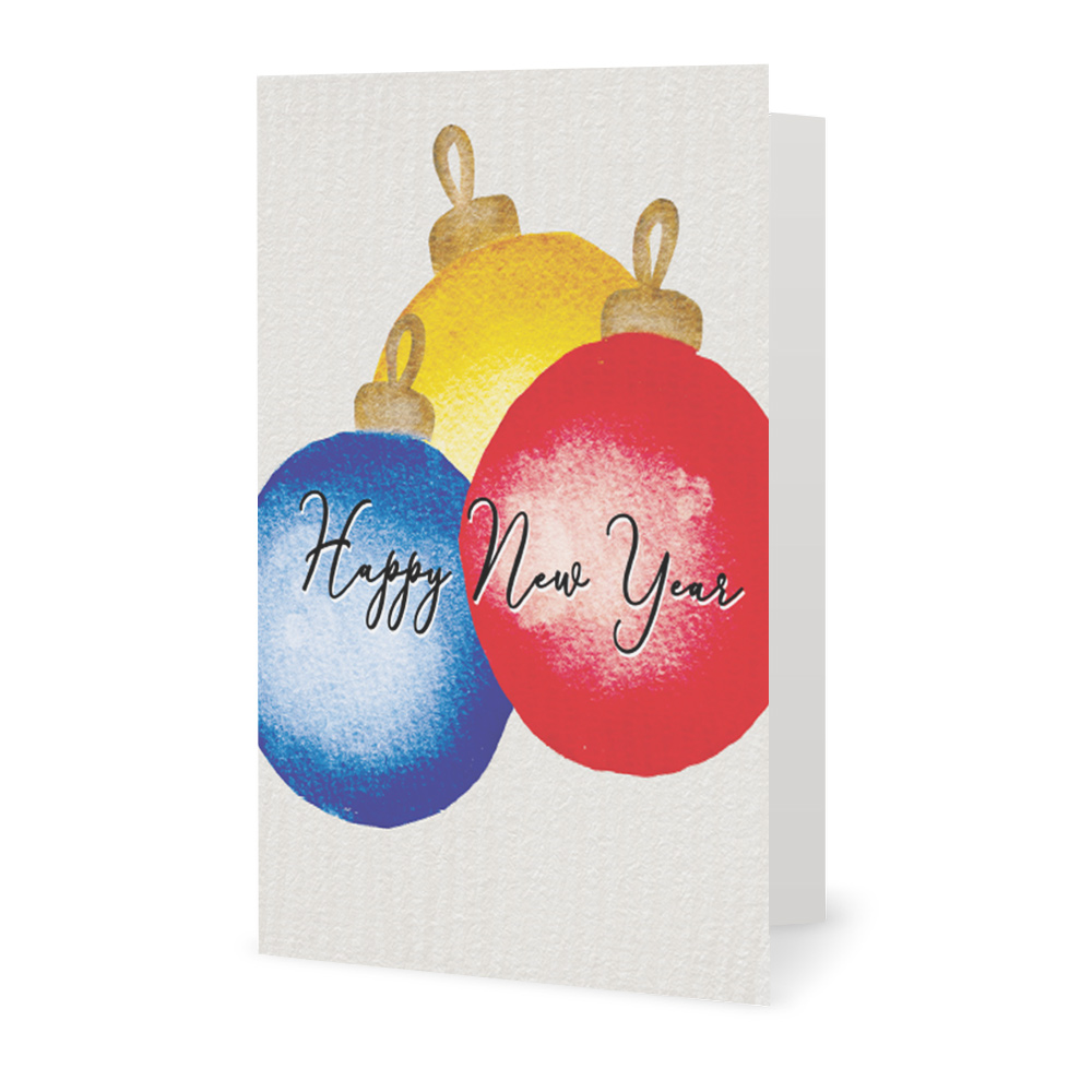 Corporate Holiday Cards: Happy New Year Ornaments