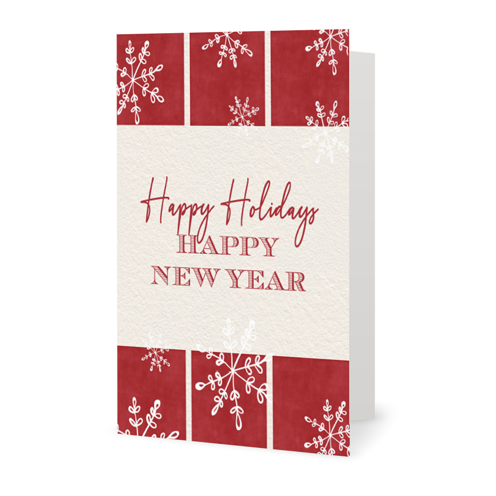Corporate Holiday Cards: Red Happy Holidays & New Year