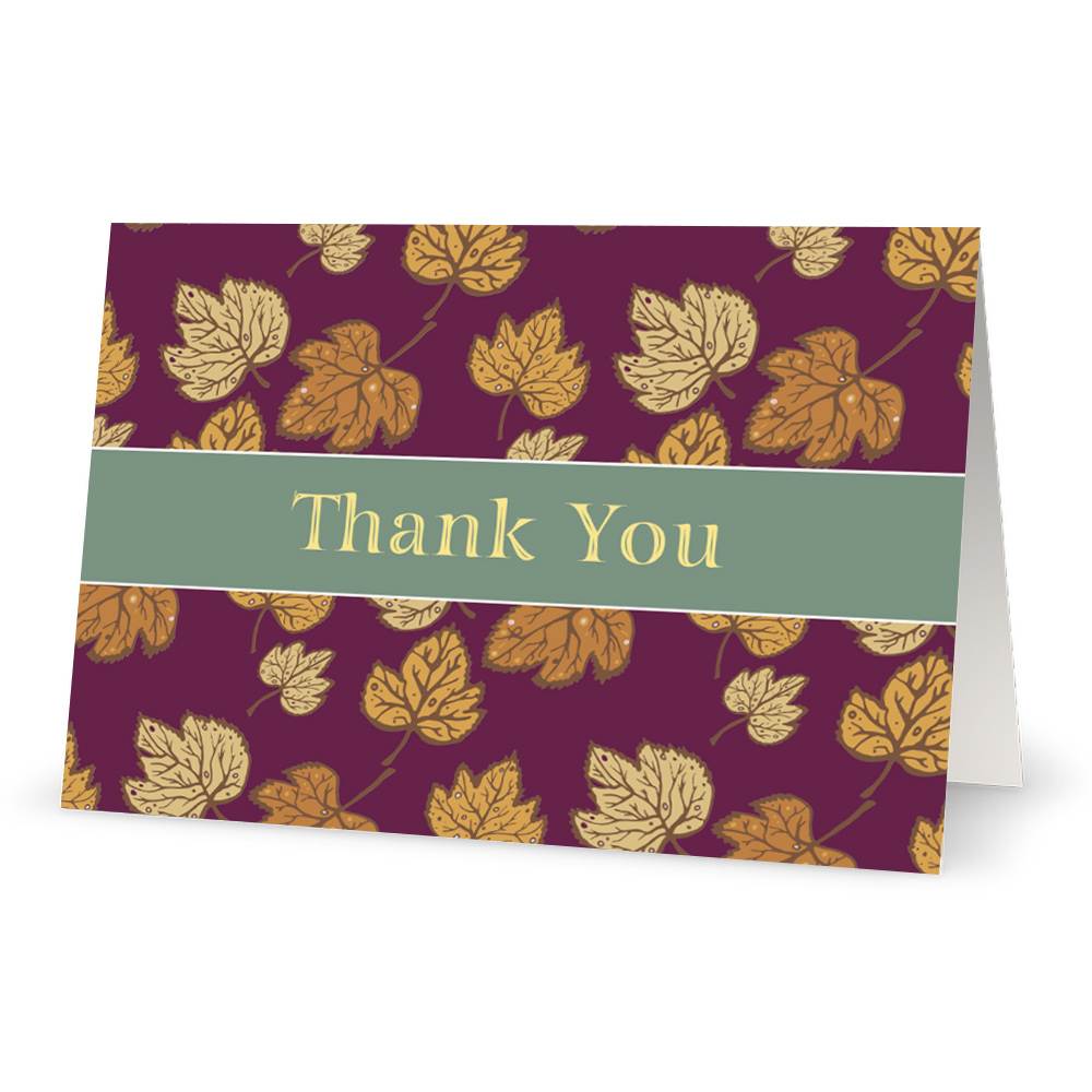 Corporate Holiday Cards: Fall Leaves Thank You Note