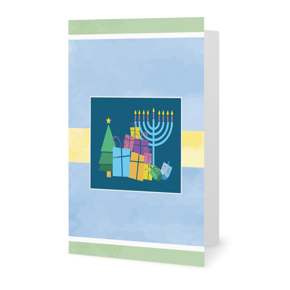 Corporate Holiday Cards: Christmas Tree & Menorah