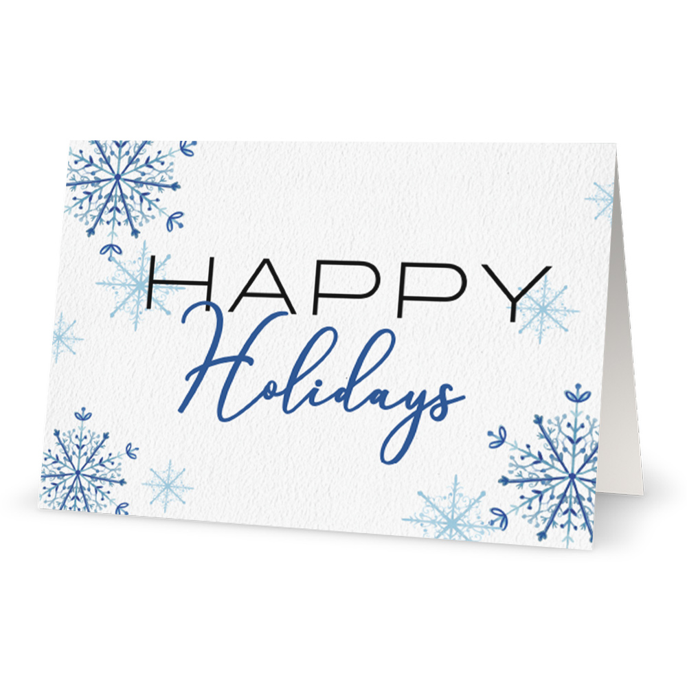 Corporate Holiday Cards: Happy Holidays Snowflakes