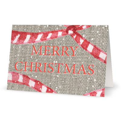 Corporate Holiday Cards: Merry Christmas Ribbons