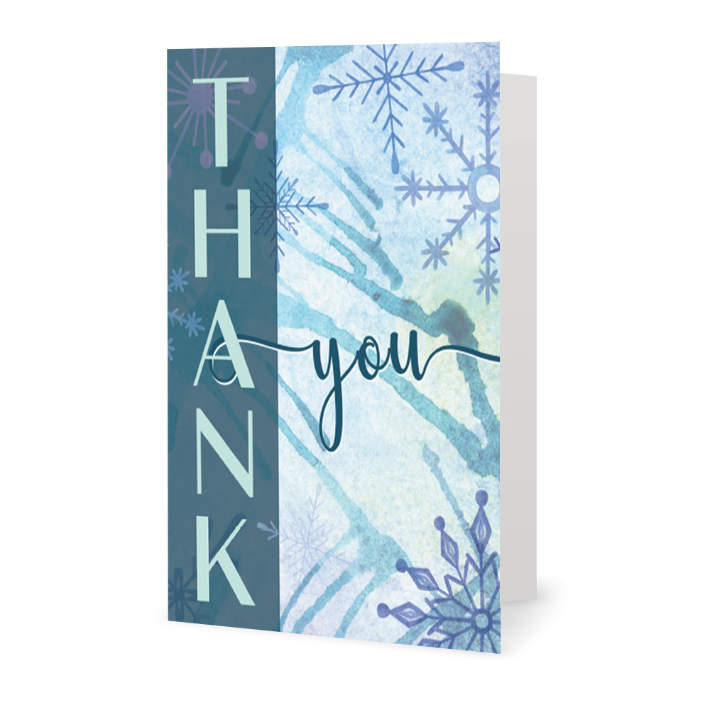 Corporate Holiday Cards: Snowflakes Thank You Note