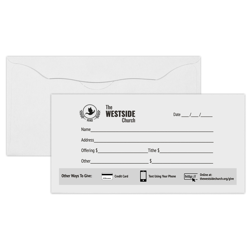 Donation Tithing Offering Envelopes - Black Ink