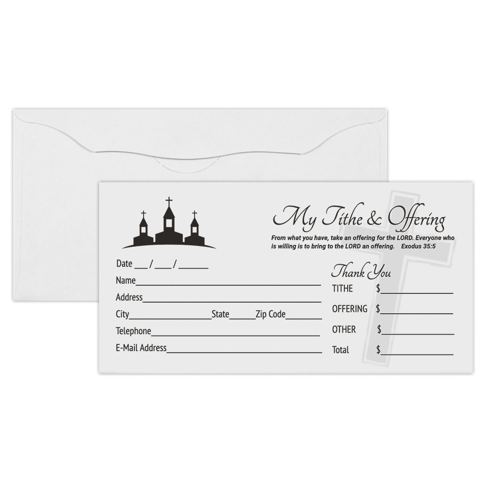 Donation Tithing Offering Envelopes - Black Ink