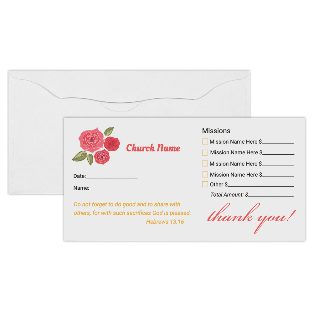 Donation Tithing Offering Envelopes - Color Ink