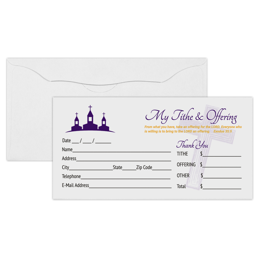 Donation Tithing Offering Envelopes - Color Ink