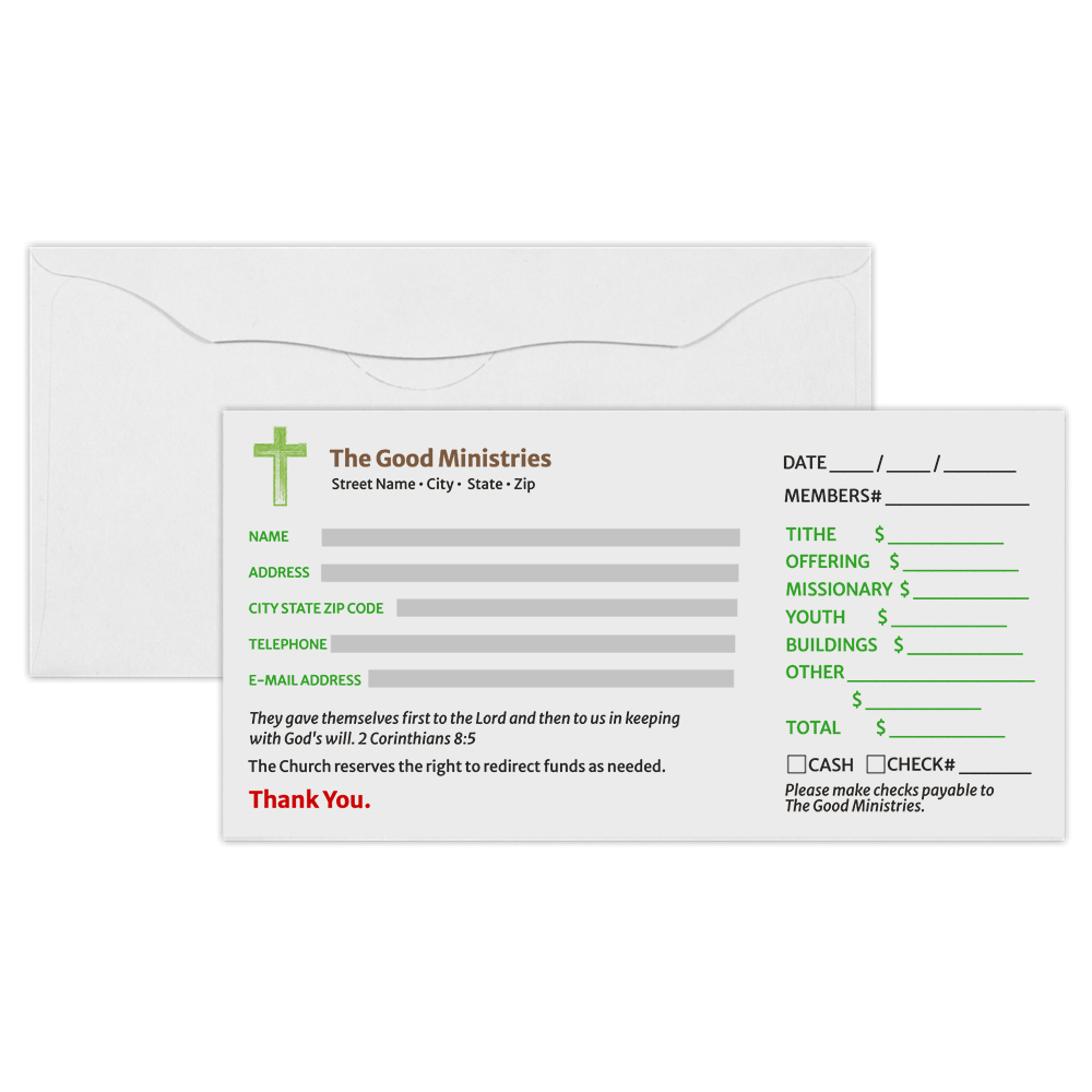 Donation Tithing Offering Envelopes - Color Ink