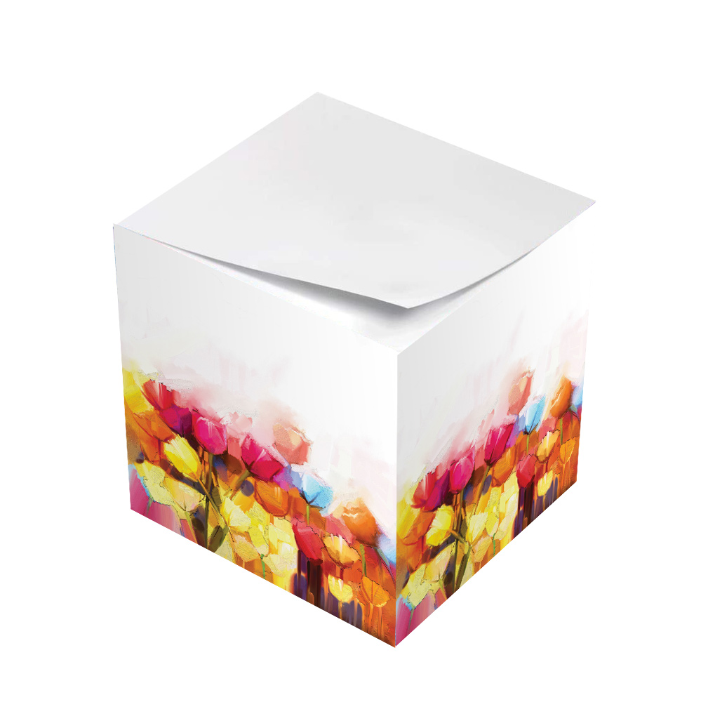 watercolor tulips sticky note cubes
