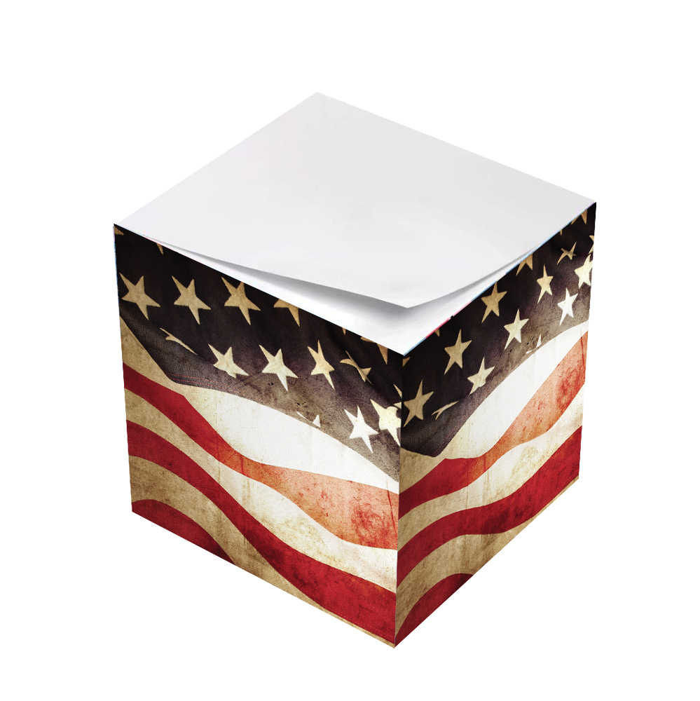 vintage american flag sticky note cube
