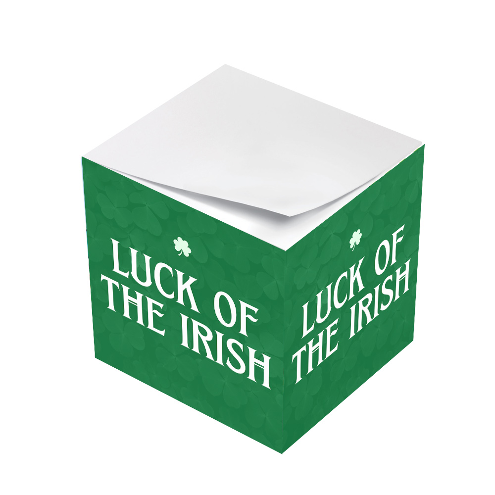seasonal sticky note cubes - luck of the irish