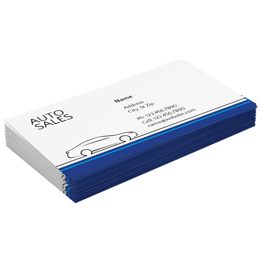 blue car business cards