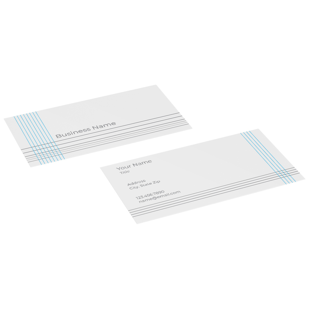 blue and gray striped business cards