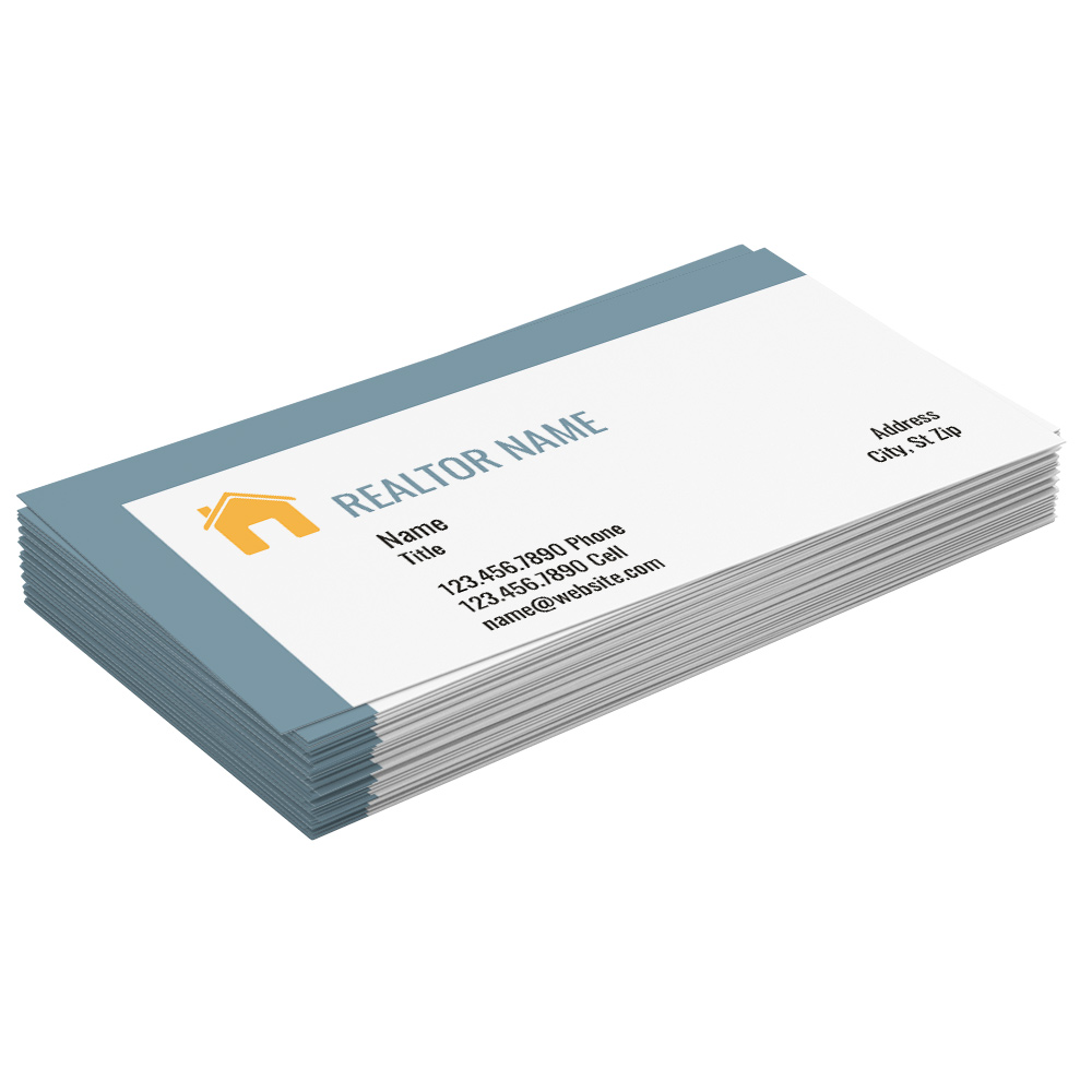 realtor blue border business cards