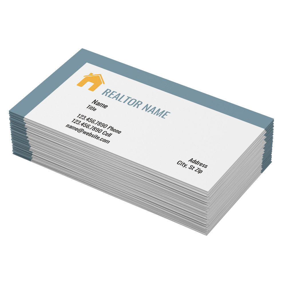 realtor blue border business cards