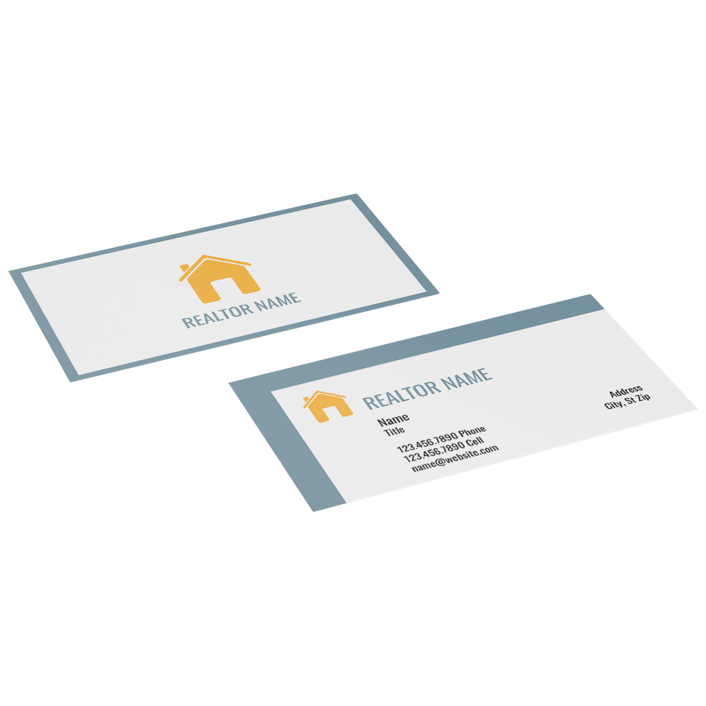 realtor blue border business cards
