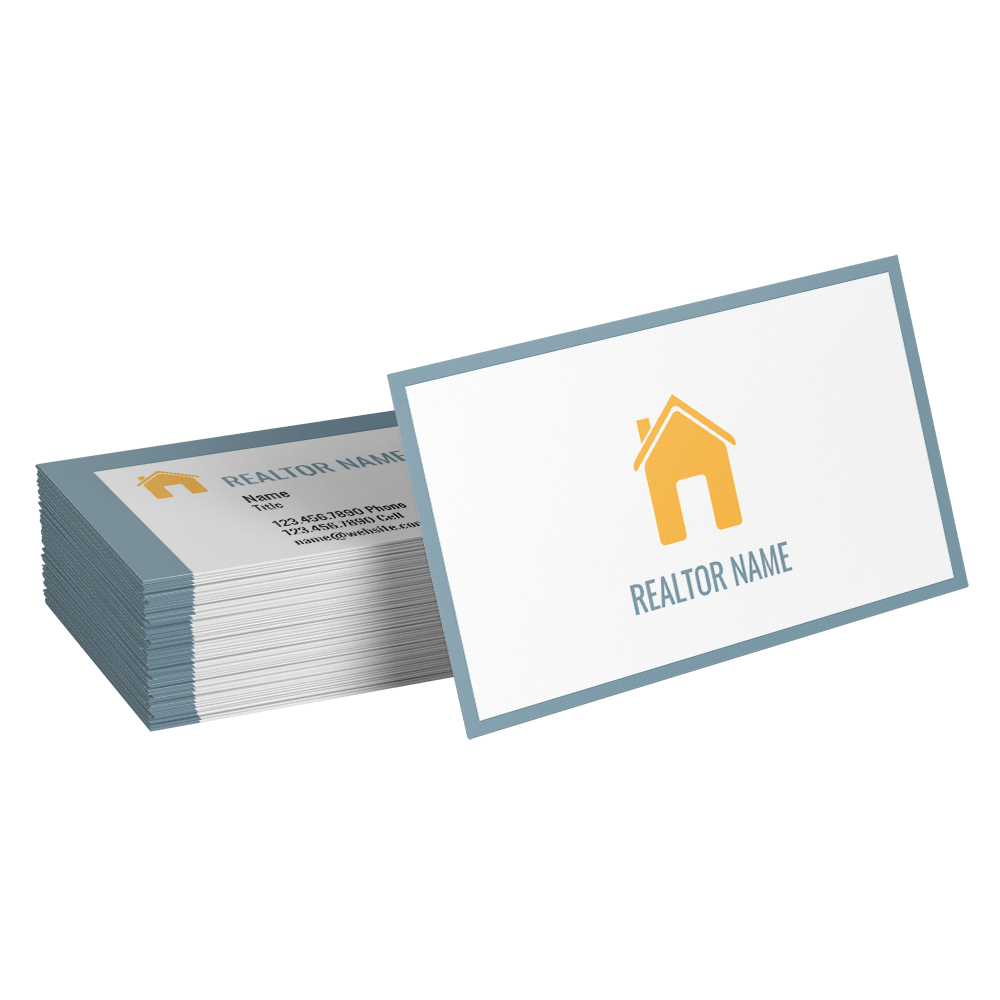 realtor blue border business cards