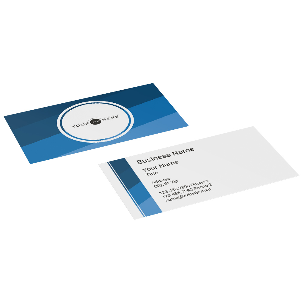 blue striped business cards
