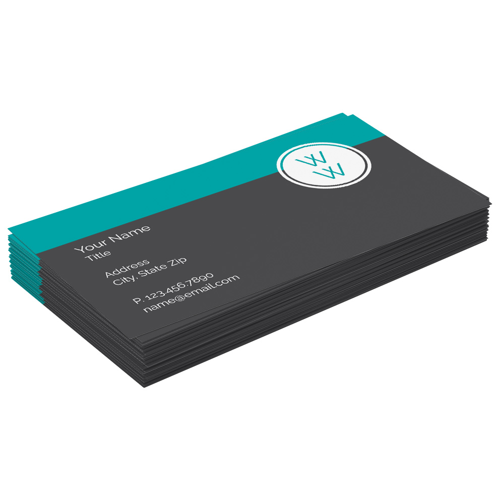 gray and teal business cards