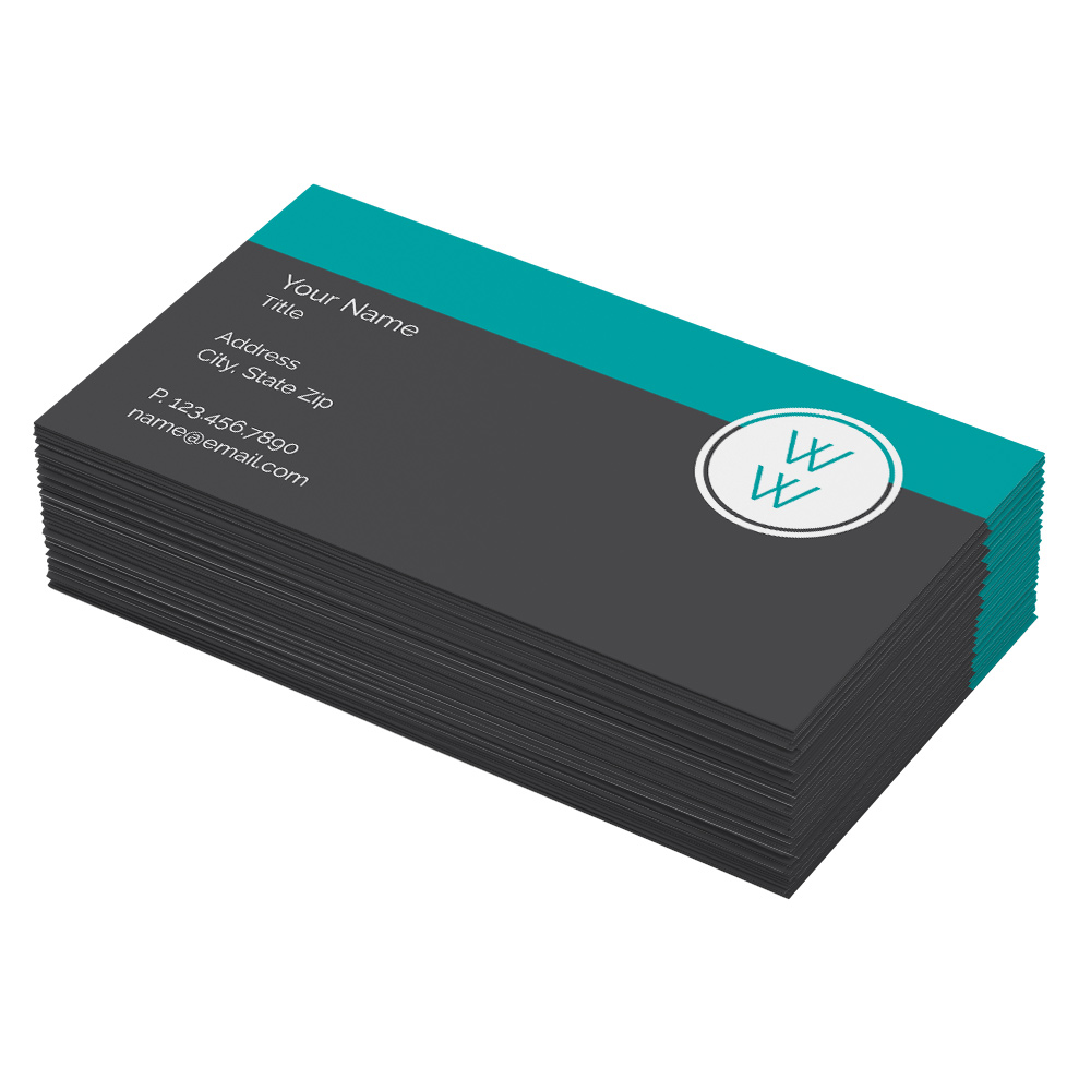 teal gray business cards