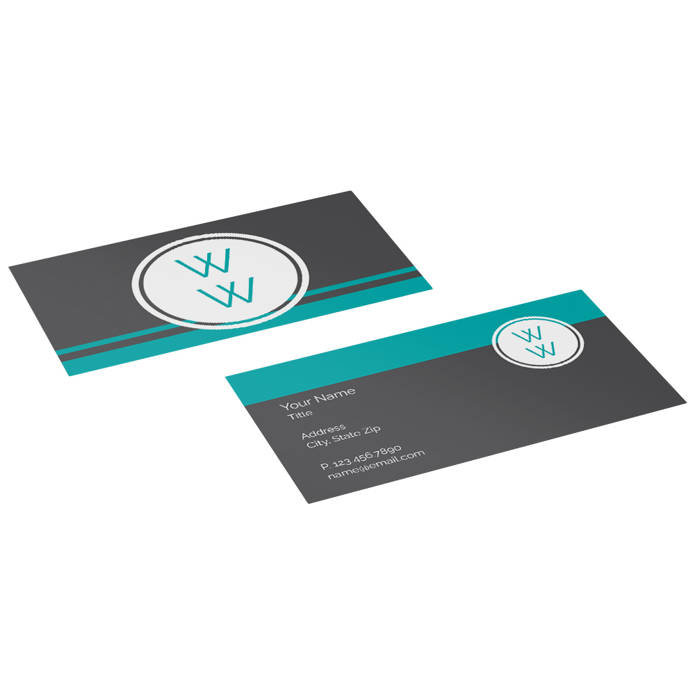 gray and teal business cards