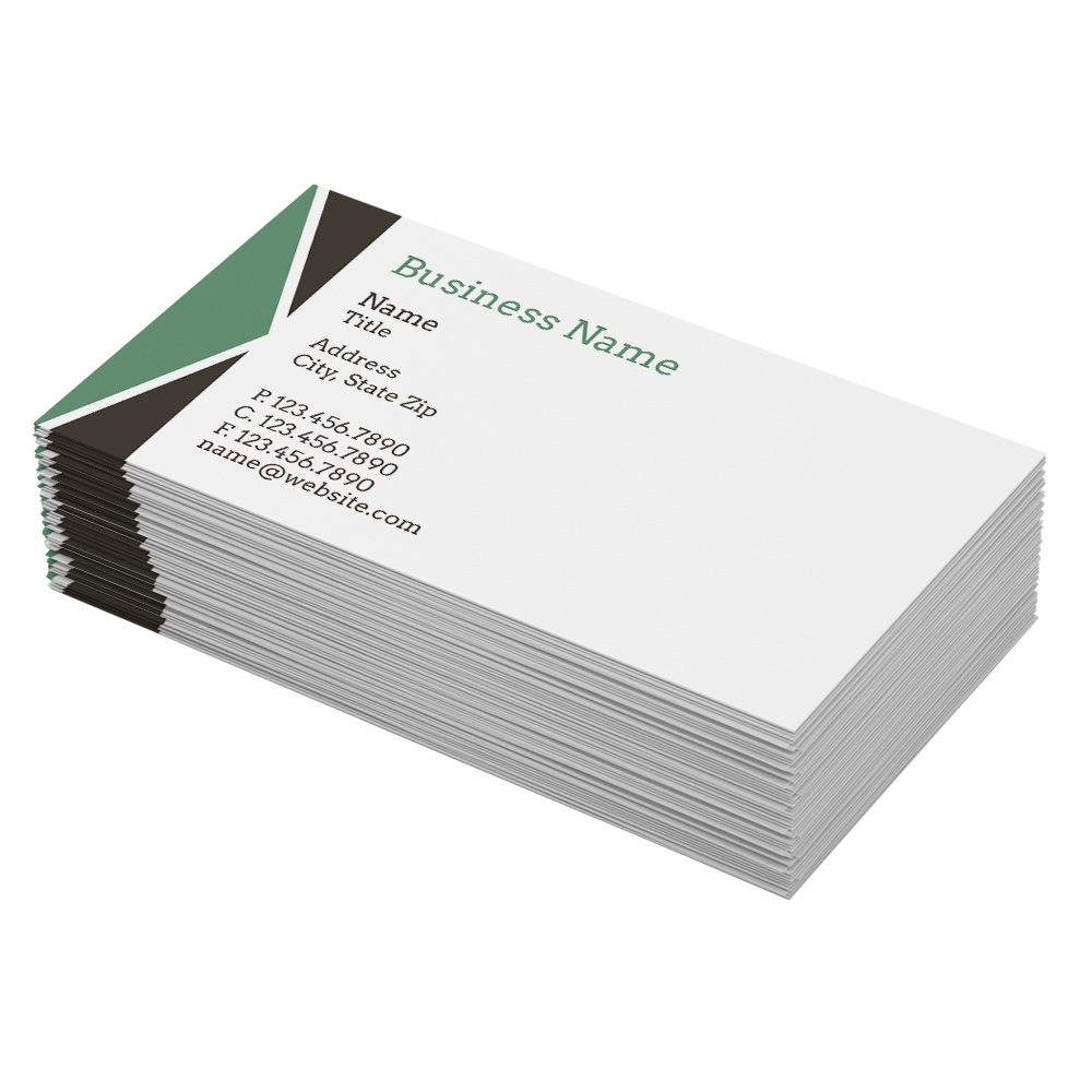 green gray triangle business cards