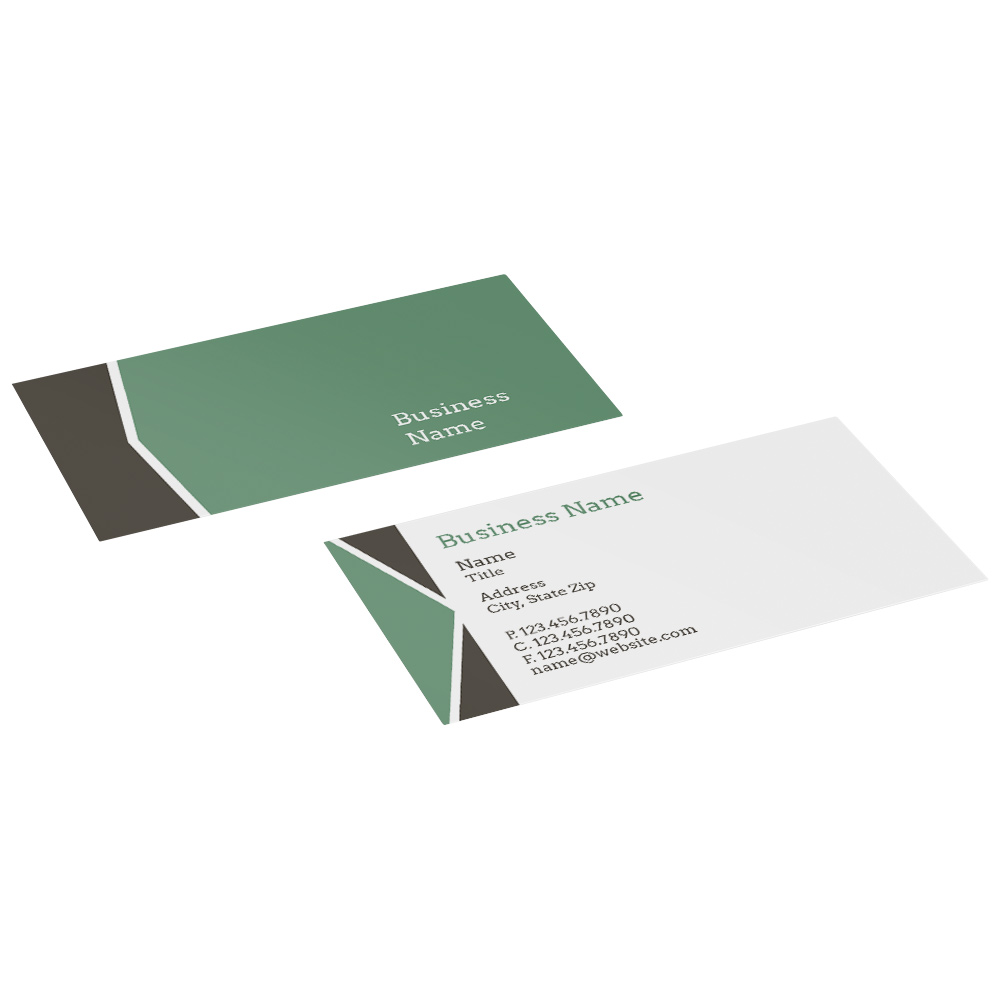 green gray triangle business cards