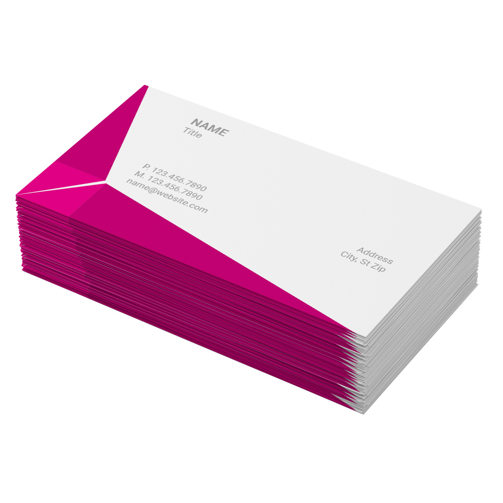 magenta triangles business card