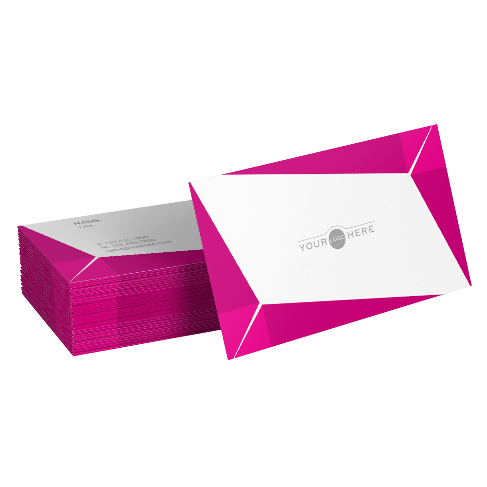 magenta triangles business cards