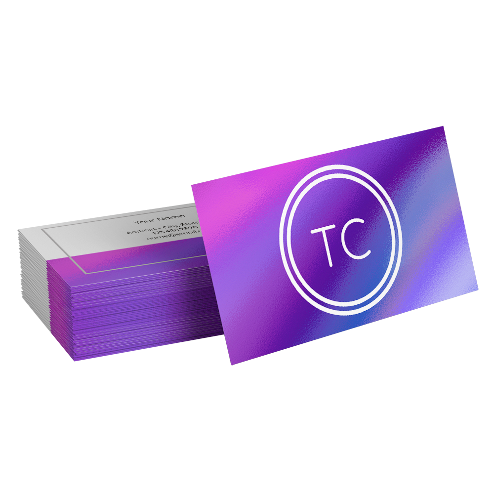 purple gradient business cards