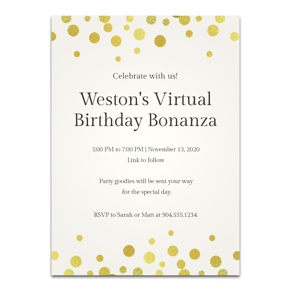 virtual birthday party invitation